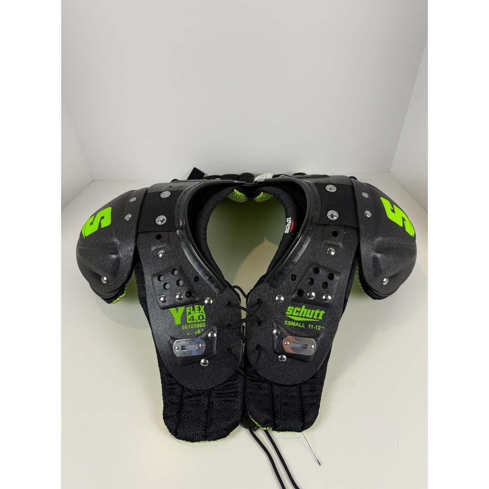 Schutt Y-Flex 4.0 Youth Football Shoulder Pads XS 11-12" Black Green